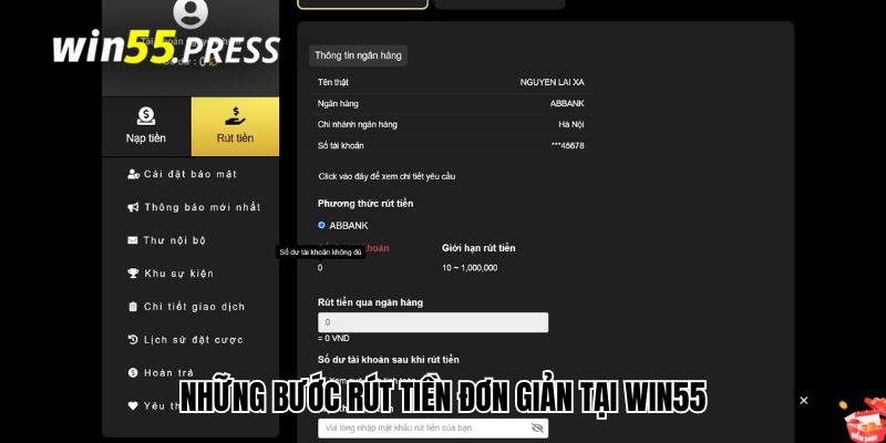 rut tien win55 huong dan Những bước rút tiền đơn giản tại Win55